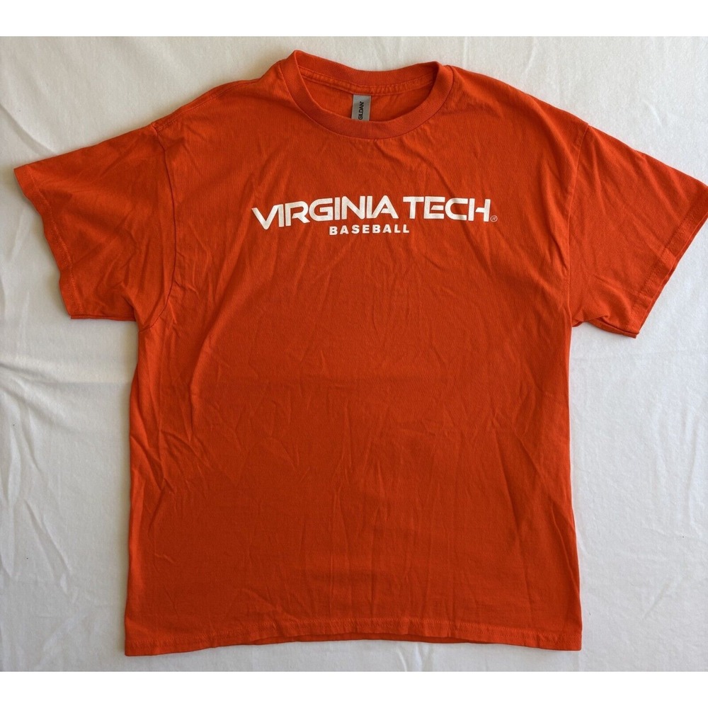 Rawling's Men's Virginia Tech Hokies Baseball Heavy Cotton Orange Shirt Sz Large
